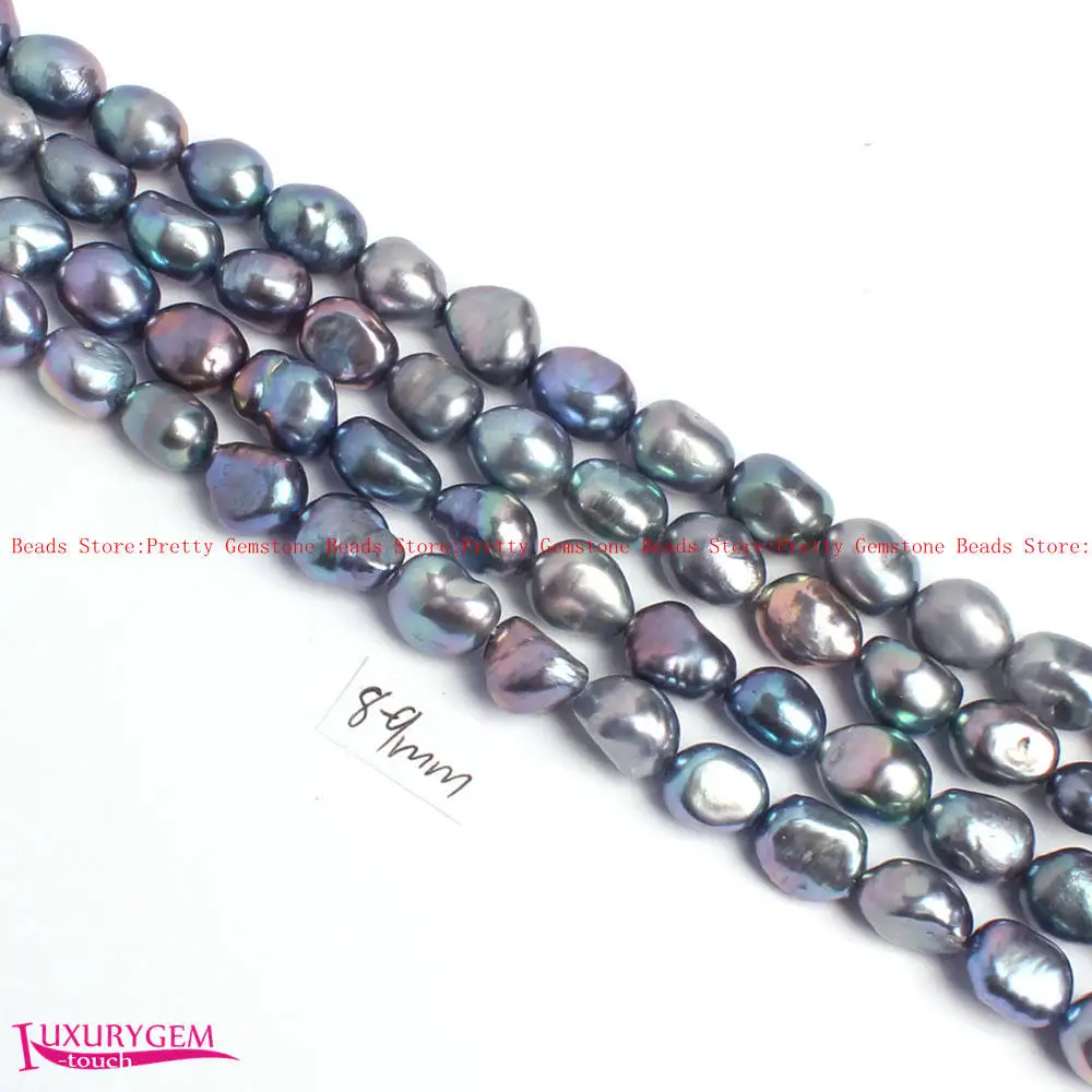 8-9mm 29 Color Natural Freshwater Pearl Irregular Shape DIY Beads Strand 14\