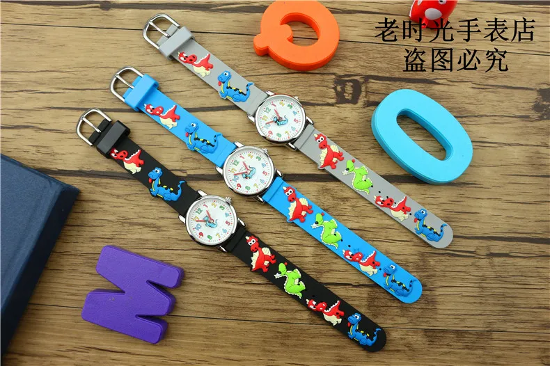 NAZEYT brand 3D kids cinturino in silicone orologio al quarzo bambini dinosauro quadrante tridimensionale movimento giapponese ragazzi cartoon watch