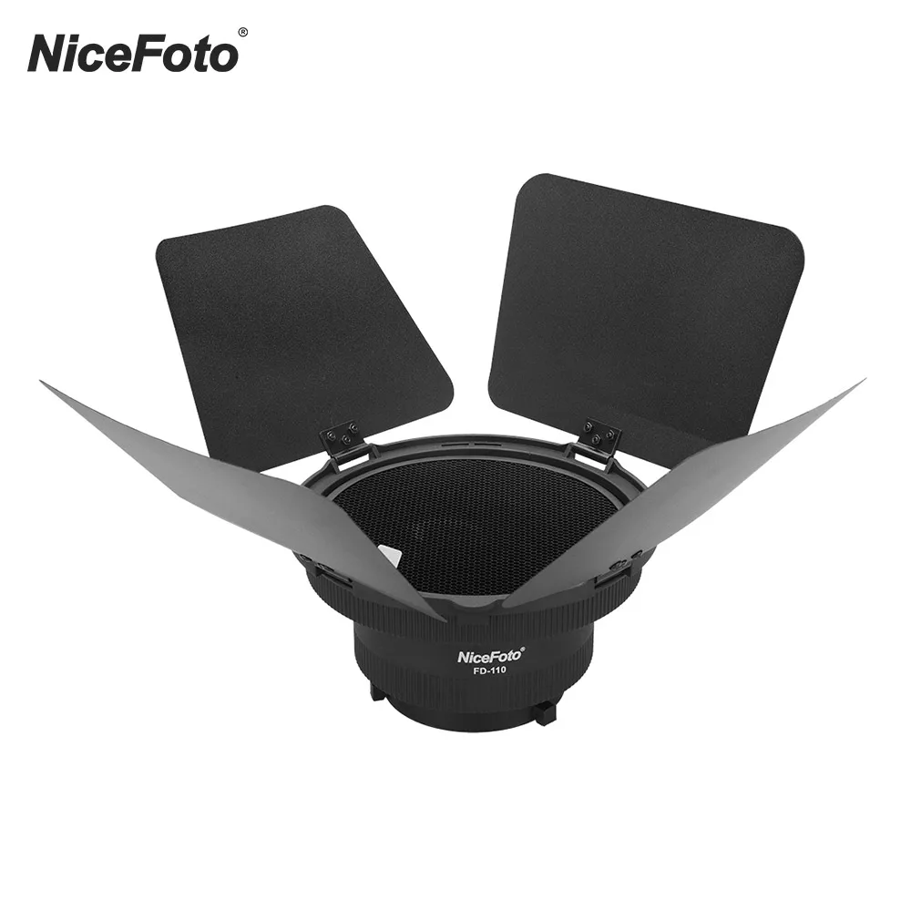 NiceFoto FD-110 Fresnel Mount Light Focusing Adapter with Lights for LED Video Light for Aputure Light Storm COB 120T 120D