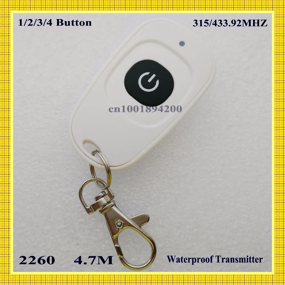 Waterproof RF Radio Remote Control Transmitter 1Button/Key 315MHZ PT2260 4.7M Receiver Fittings for Professional  5pcs/Lot