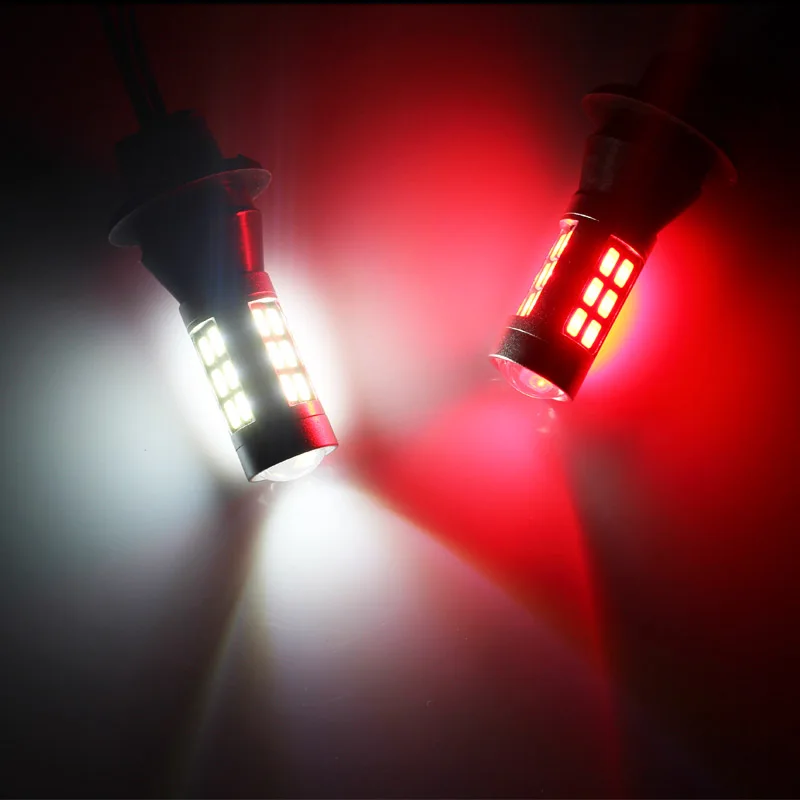 iJDM 7440 W21W T20 LED White/Red Dual-Color 1156 P21W 7506 LED  Bulbs For Car Backup Reverse Lights & Rear Fog Lamp Conversion