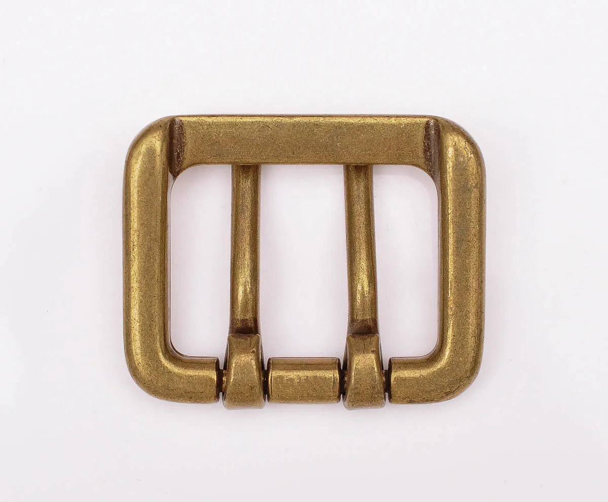 55*43MM  Men Retro Brass Double Tongue Pin Prong DIY Metal Belt Buckle Fits 40MM Straps