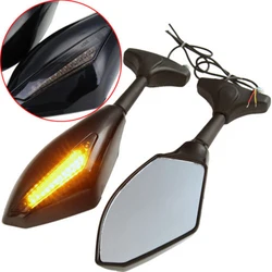 evomosa LED Side Mirrors For Suzuki GSXR600 GSF1200 GSF600S GSF1200S BANDIT SV650S SV1000S With Built-in LED Turn Signals