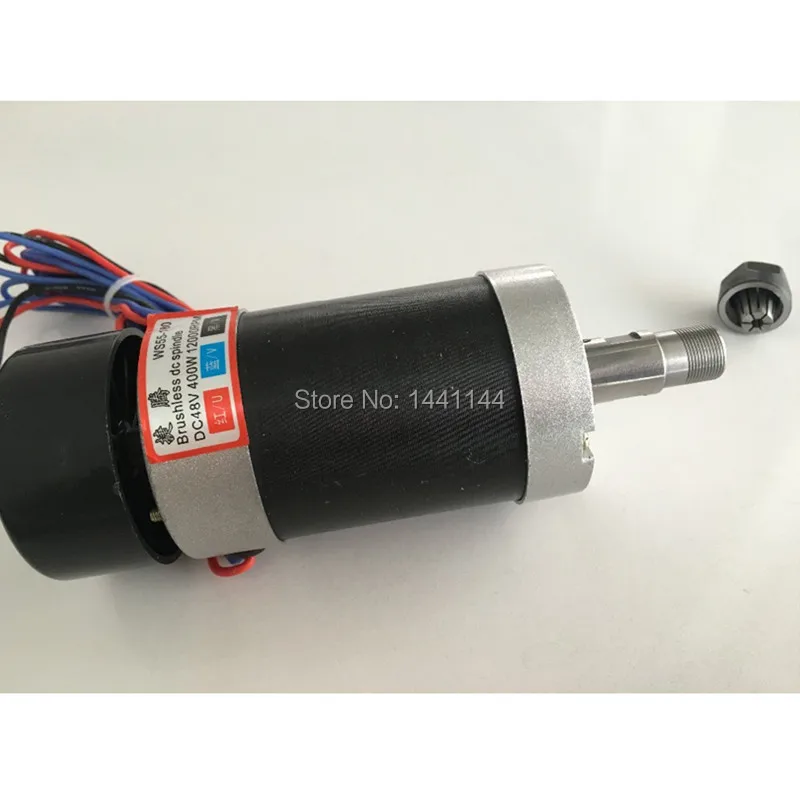 CNC Spindle Brushless 400W ER11 Collet Spindle Motor + Switching Power Supply + Motor Driver + 55MM Clamp + 3pcs ER11 Collet