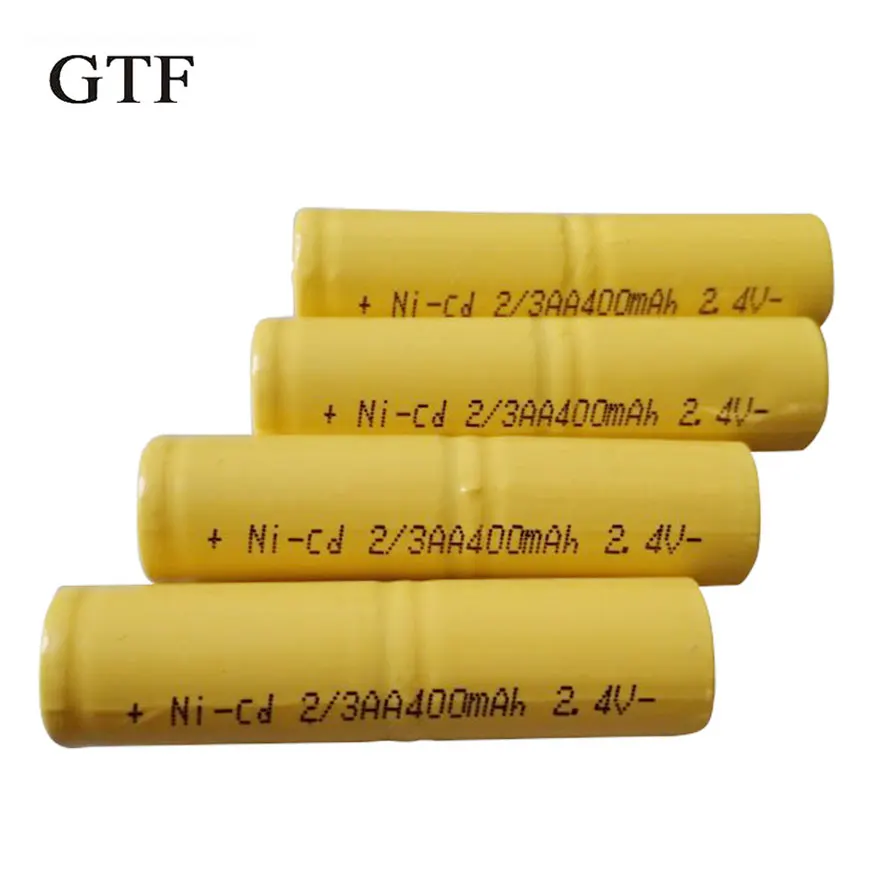 GTF 1-10pc 2/3 AA 2.4v 400mAh Battery 2/3 AA 2.4V Ni-CD Rechargeable Battery for Electric Shaver Toothbrush Razor LED Light Cell