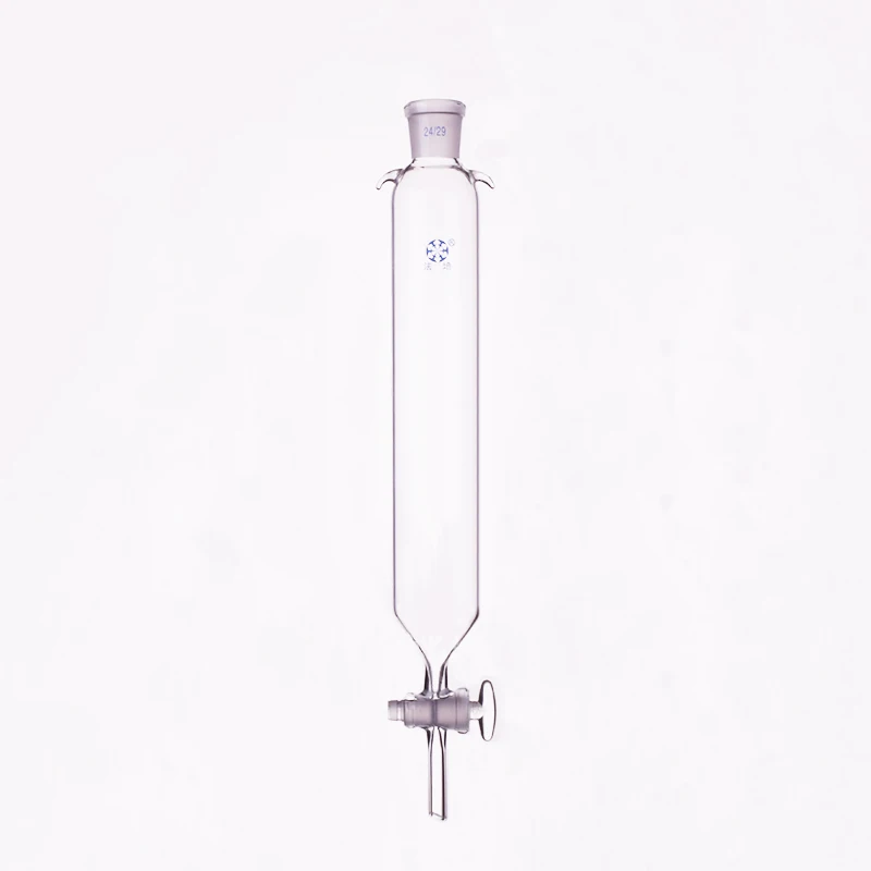 

Sandless plate flash column,O.D.50mm,E.L.200mm/250mm/300mm,With ground mouth 24/29,Chromatographic analysis column,Glass valve