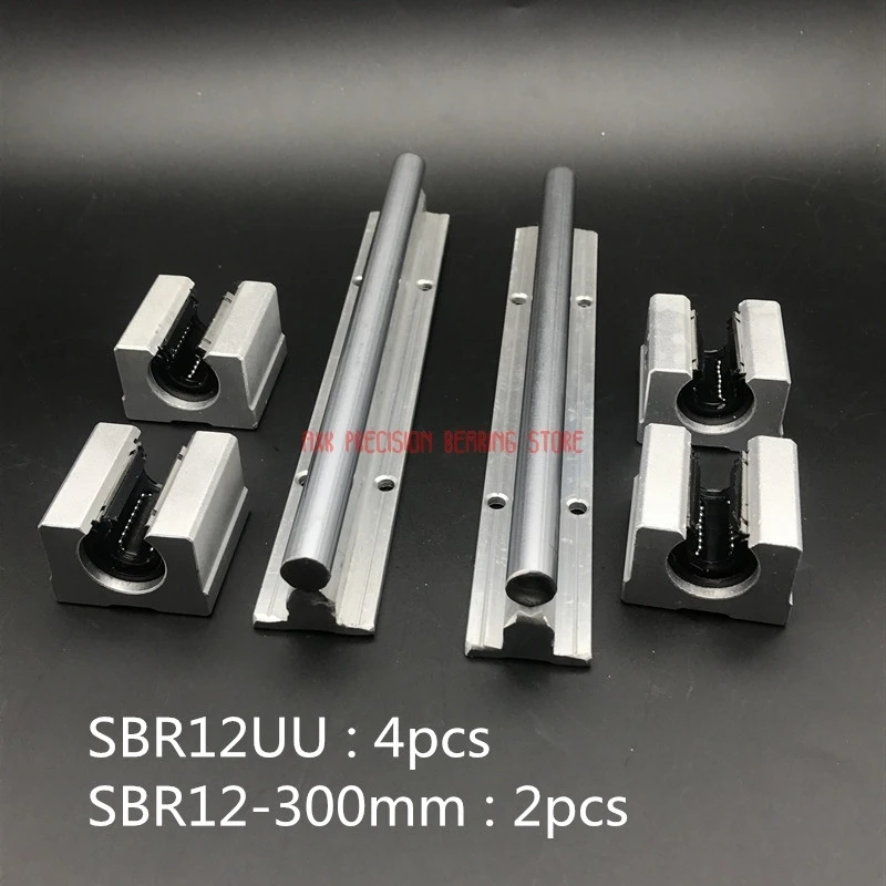 

Cnc Router Parts AXK 12mm Linear Rail Sbr12 L 300mm Support Rails 2 Pcs + 4 Sbr12uu Blocks For Cnc For Shaft