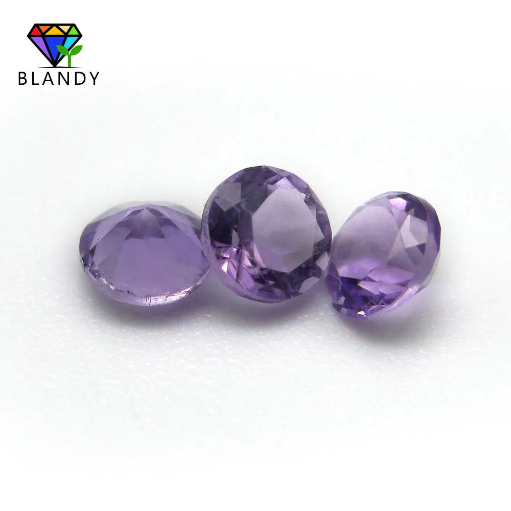 500pcs/lot 1.0-3.5mm Loose Amethystine Color Natural Stone Beads Good Quality Round Cut Amethys For Jewelry