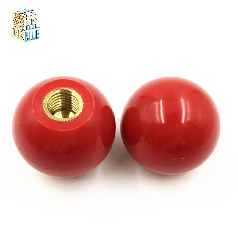 2pcs Black or Red Plastic M4/M5/M6/M8/M10/M12 M14/M16 Thread Ball Shaped Head Clamping Nuts Knob