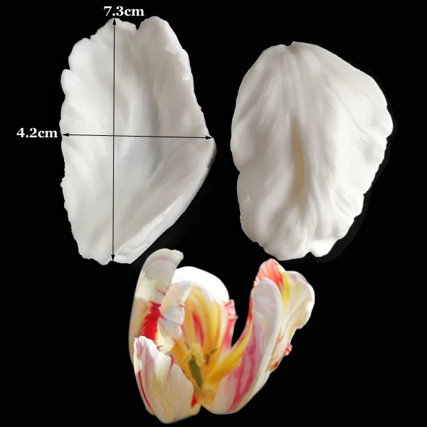 Moule à pâtisserie en Silicone en forme de pétale de tulipe, outils de décoration de pâtisserie, moule à pâte à gomme, moules en résine d\'argile C332