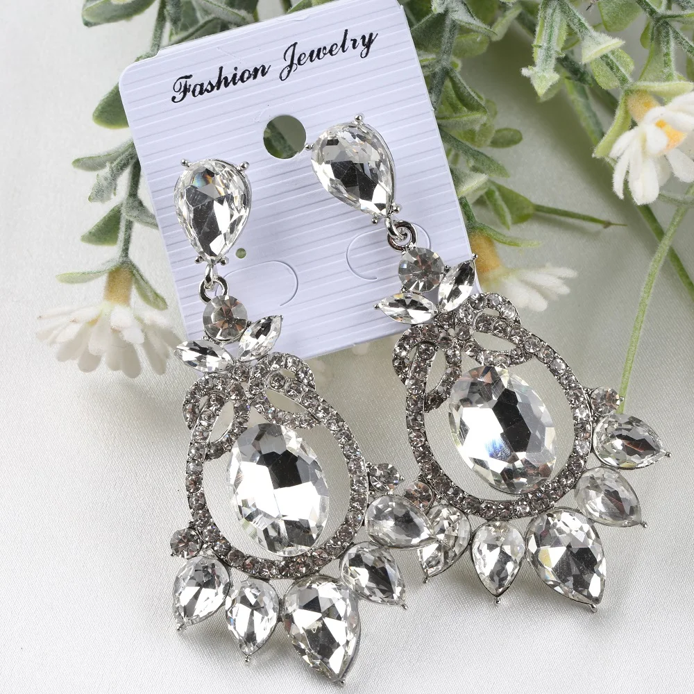 VEYO Elegant Luxury Crystal Drop Earrings for Women Round AAA Rhinestone Drop Earrings Fashion Jewelry New Arrival