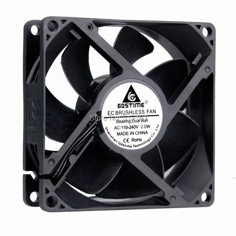 

250pcs Gdstime 80mm 8cm 80mm x 80mm x 25mm AC 110V 115V 120V 220V 240V Industry Cooling Cooler Fan EC Brushless Cooler Axial Fan