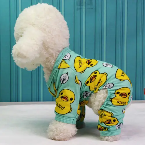 Cute Printed Dog Pajamas Cotton Chihuahua Yorkie Puppy Clothing for Dog Jumpsuit Super Soft Warm Puppy Costume