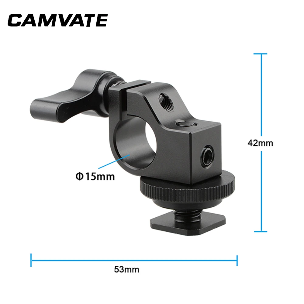 CAMVATE 15 мм одинарный разъем для фотоаппарата с адаптером для крепления башмака