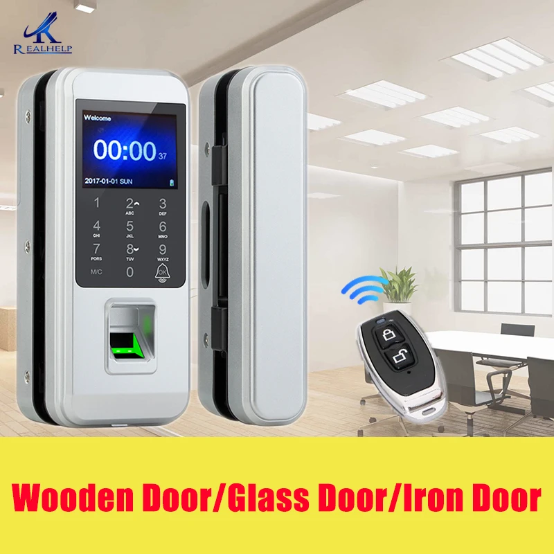 Fingerprint Lock Office Glass Door Single/Double Door Password Lock Card Remote Sensing Remote Control Electronic Access Control