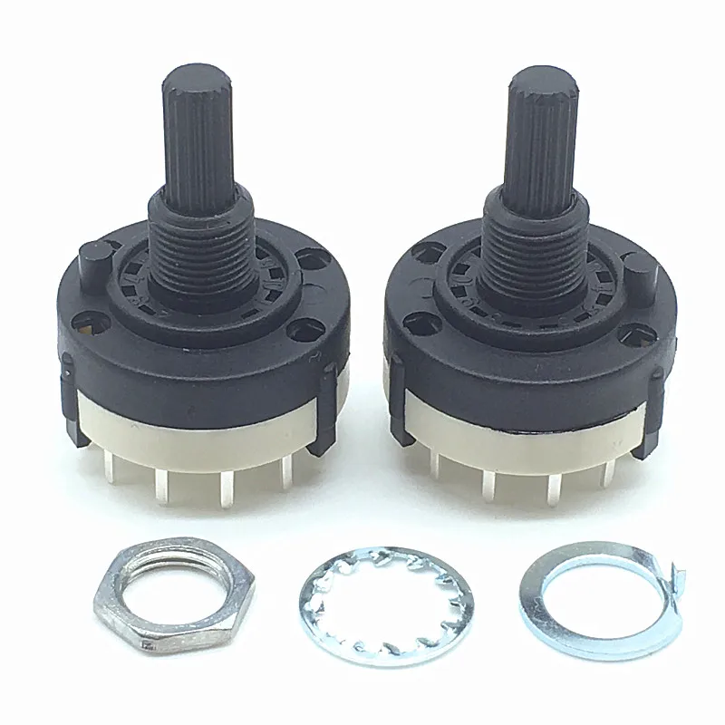 1pc RS26 3P4T 3 Pole 4 Position Selectable Band Rotary Channel Selector Switch Handle length 20MM with knob