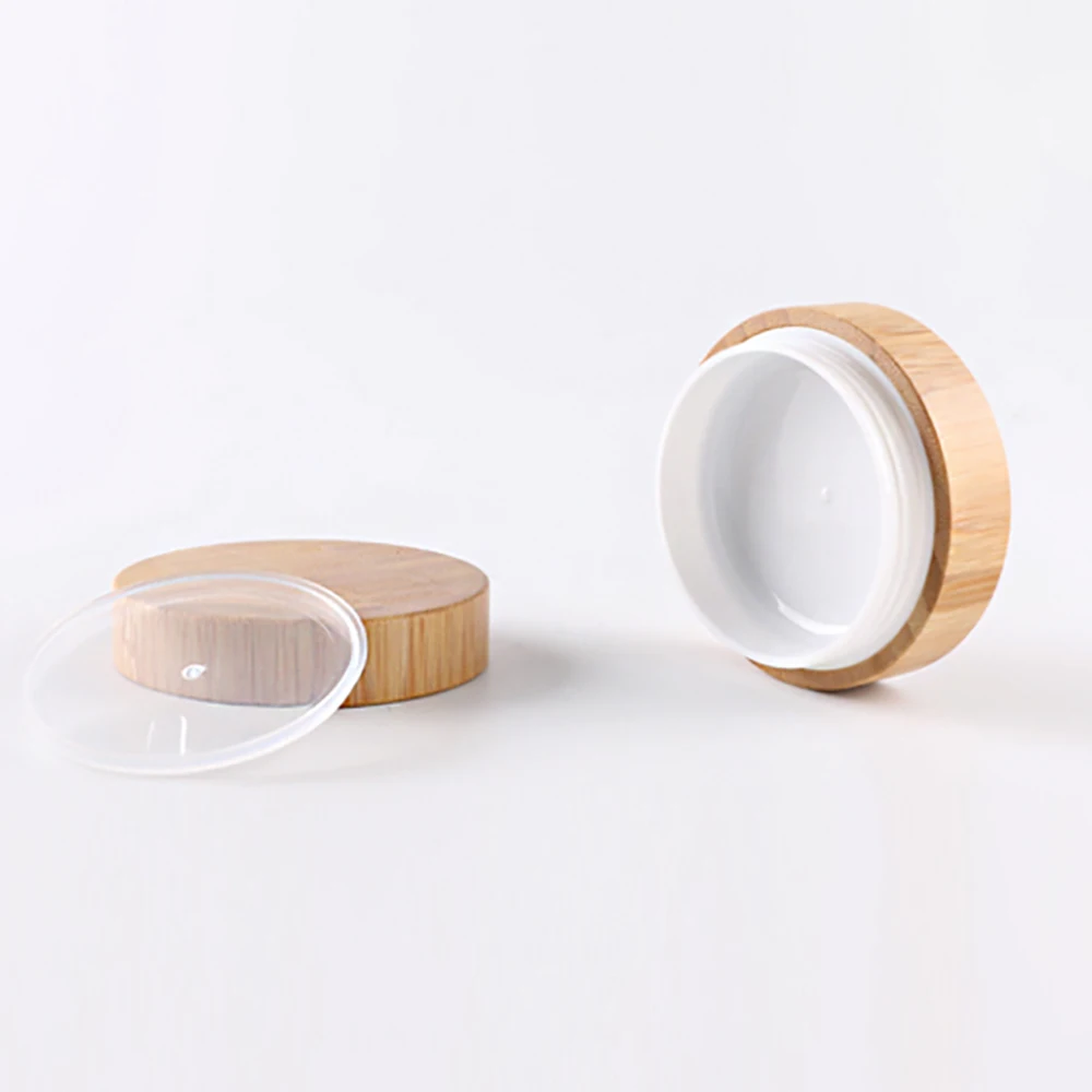 30G Natural Bamboo Jars Cosmetic Makeup Vial Face Cream Balm Containers Bamboo Plastic package