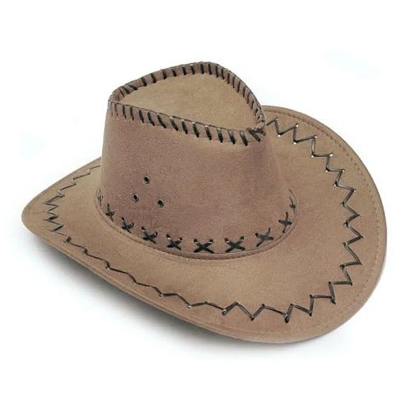 Sombrero de vaquero de aspecto de gamuza para hombre y mujer, vestido elegante de Salvaje Oeste, Unisex, venta al por mayor, envío directo