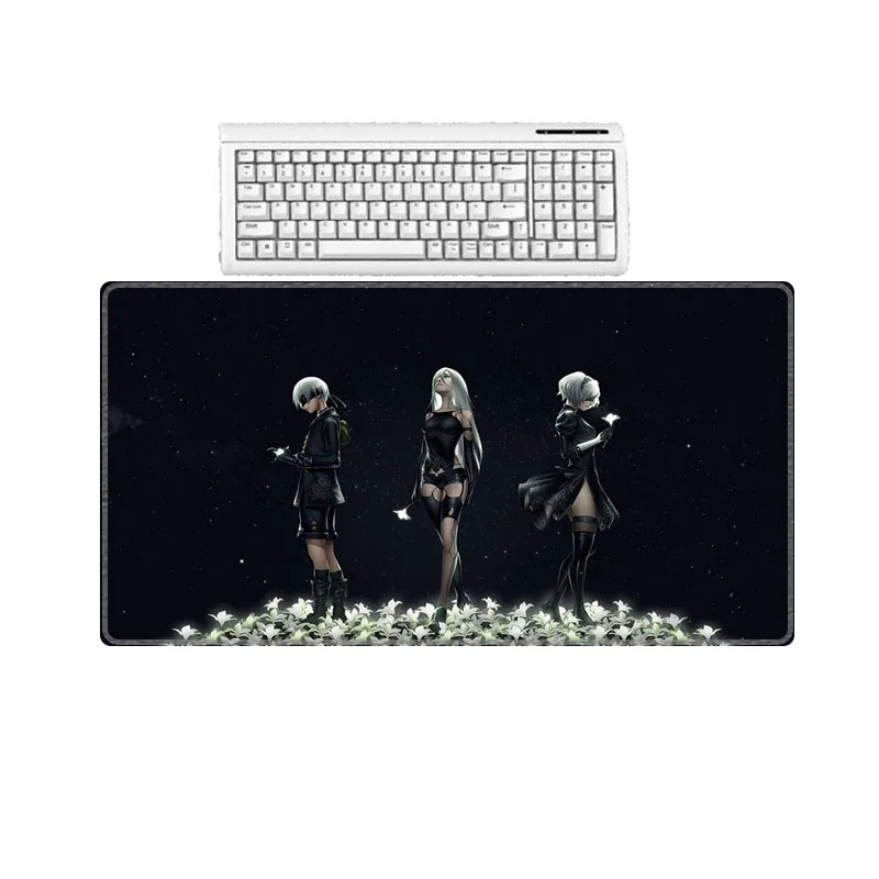 XGZ Super Cute Anime Girl Mouse Pad Game Player Large Mat Nier Automata 300X800X3MM Rubber Mouse Pad Laptop  Gaming MousePads