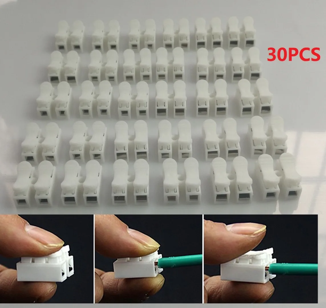 30pcs/lot High-quality  New Electrical 2Pins Cable Connectors CH2 Quick Splice Lock Wire Terminals