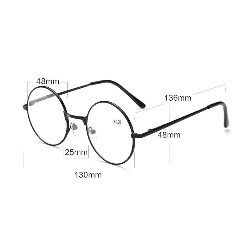 iboode Retro Metal Round Reading Glasses Finished Diopter +1.0 1.5 2.0 2.5 3.0 3.5 Unisex Reading Presbyopia Glasses Women Men