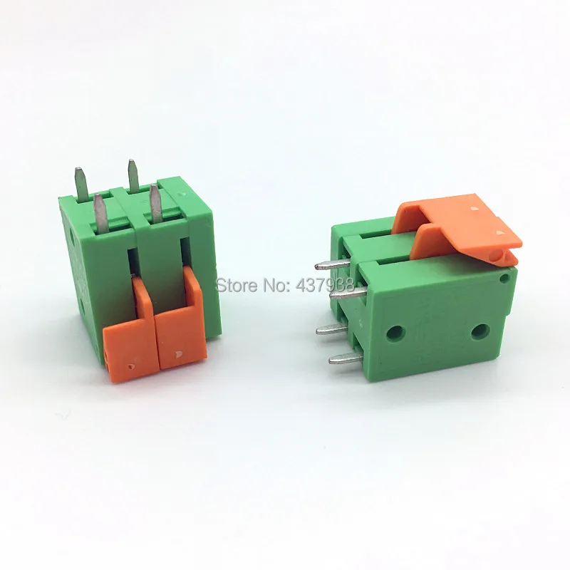 10pcs KF142V 5.08mm PCB Spring Terminal Block KF142R-5.08 2P 3P 4P 5P 6P 7p 8p 9p 10p Terminals Connector PCB Mounted Screw