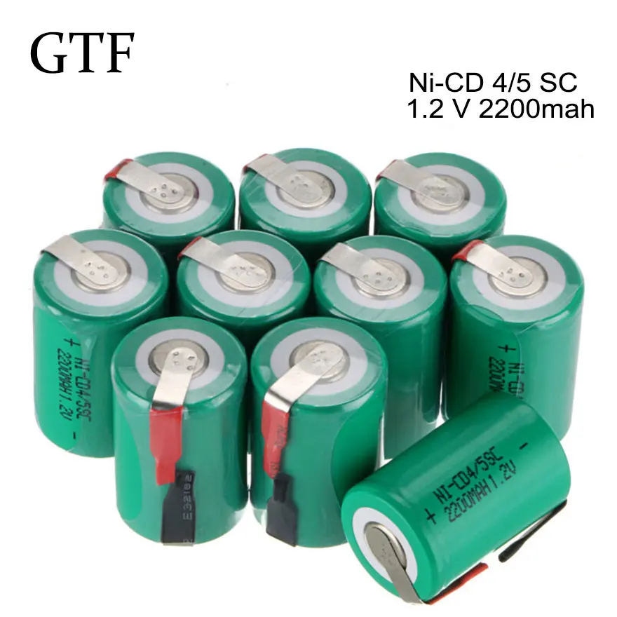 GTF 2-20pc 4/5 SC akumulatory wiertarskie 2200mAh 1.2V Sub C ni-cd akumulator do golenia oświetlenie awaryjne Batteria elektryczna