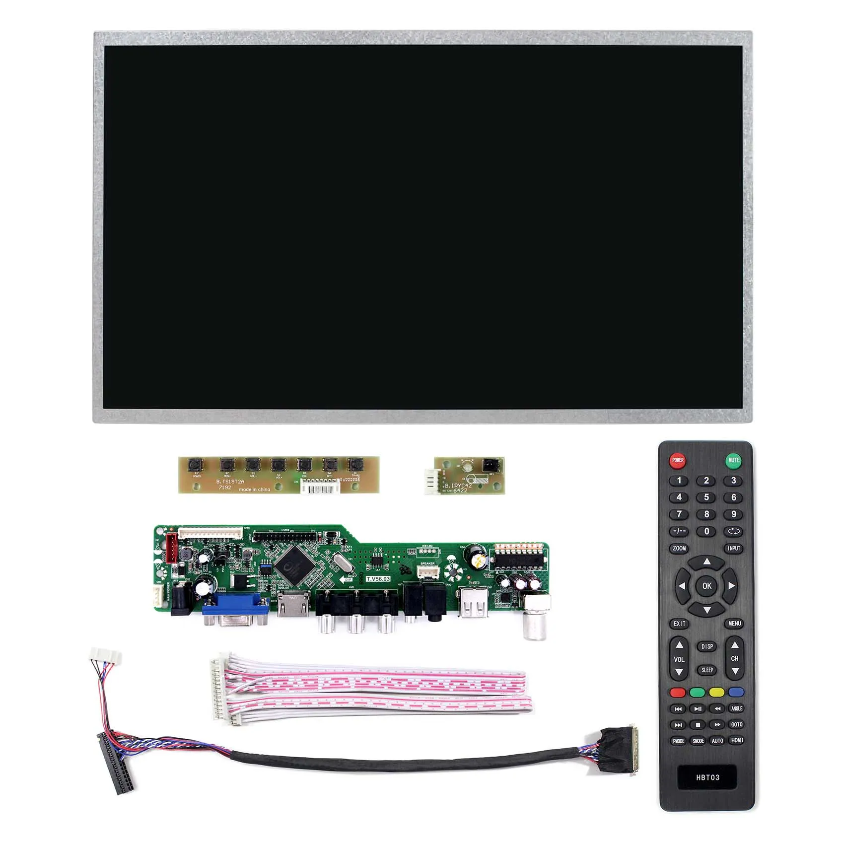 14inch 1366X768 LCD Screen with HD MI VGA AV USB LCD Controller Board