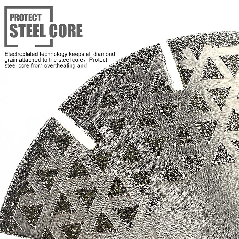 Lâmina de serra galvanizada, 4.5 polegadas, 115mm, com mandril, pedra de corte em mármore