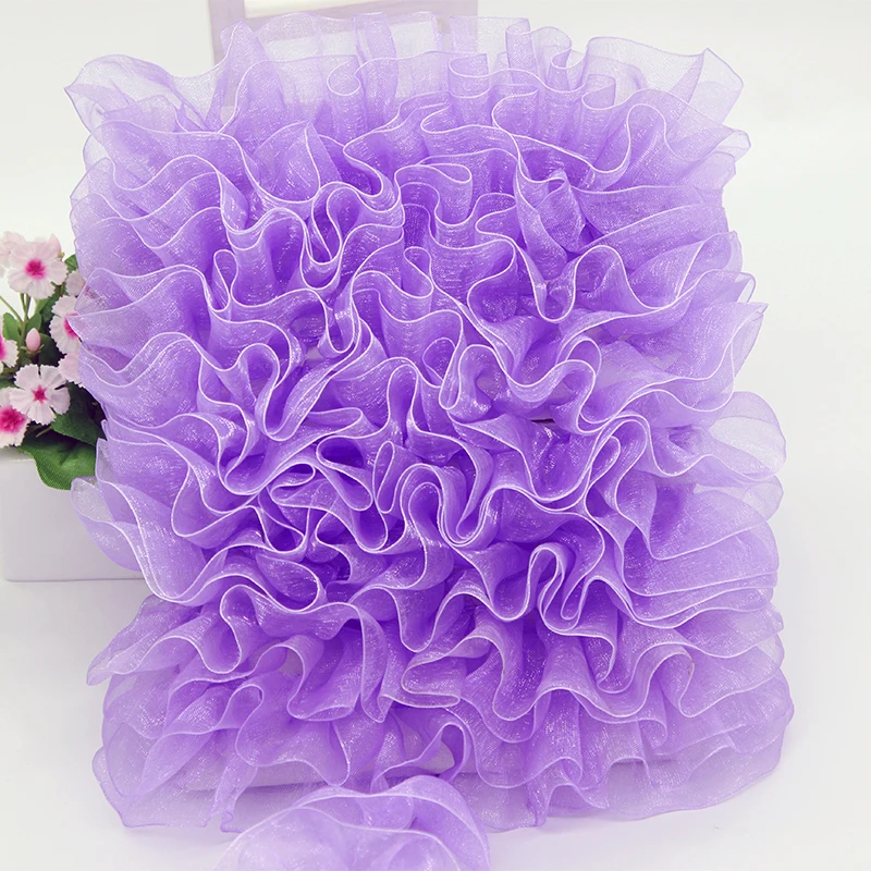 4CM Wide Many Colors Pleated Fold Mesh Tulle Lace Ribbon Trim Sewing DIY Crafts Cushion Curtain Garment Dress Tassel Accessories