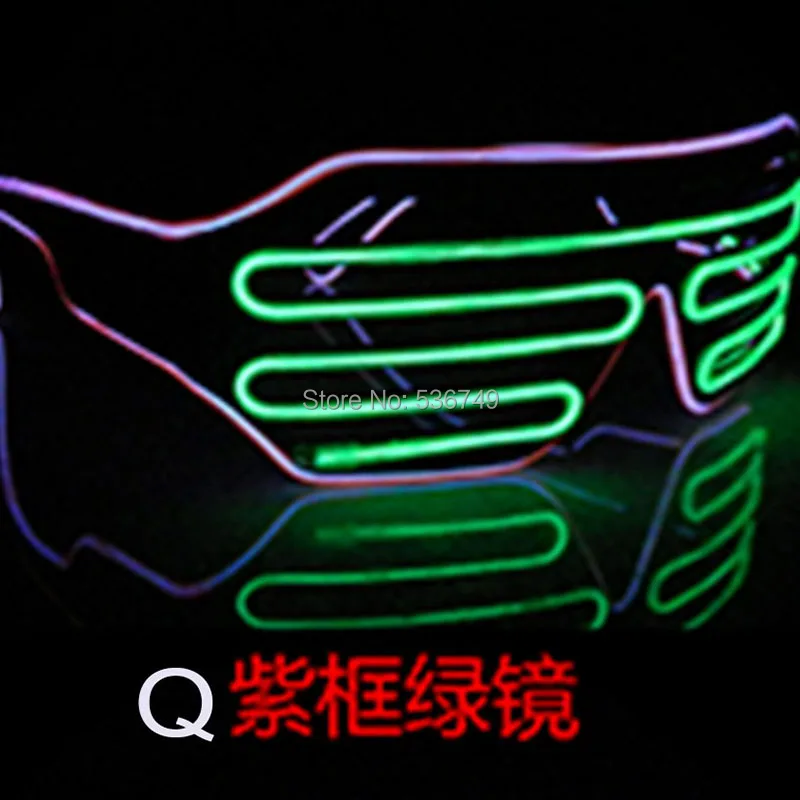 Double color EL shutter glasses Sound actived glow sunglass any party festive flashing glasses birthday gift  Luminous Lighting