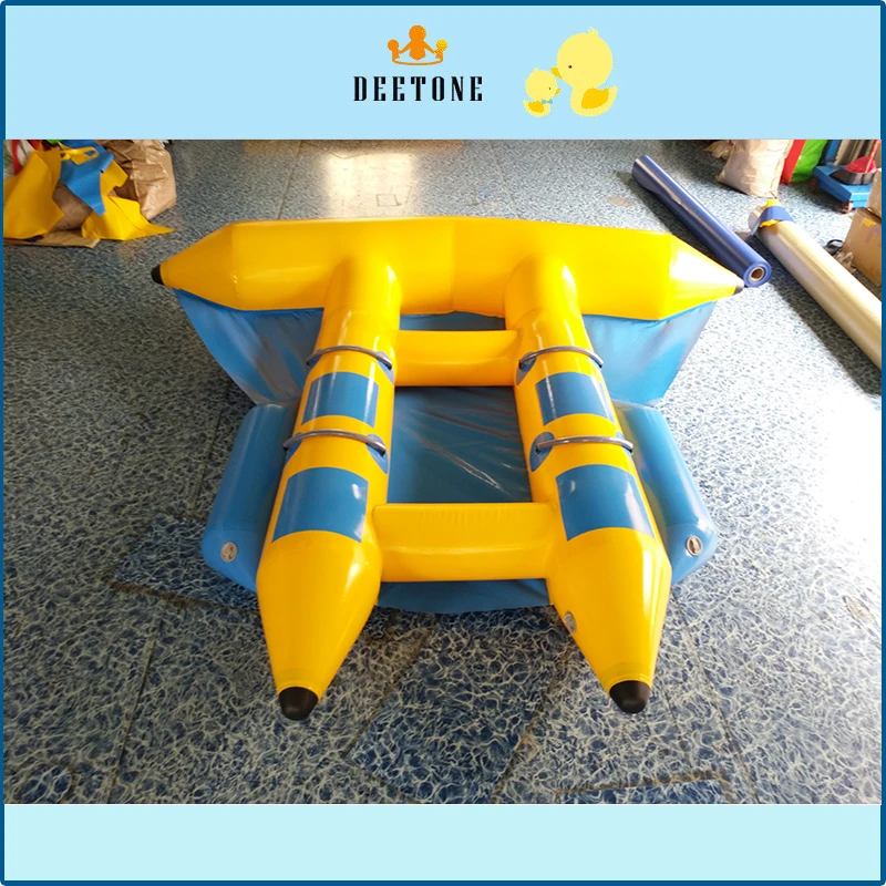 

High quality outdoor water amusement equipment water inflatable toy PVC material 6 people flying fish boat banana boat for sale