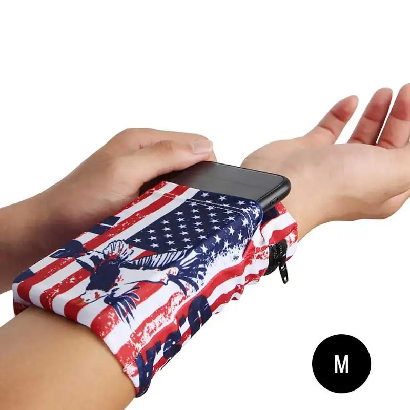 New Men Women Sports Mobile Phone Arm Bag Running Hand Bag Wrist Bag Double Side Wrist Wallet Pouch Wrist Support Pocket