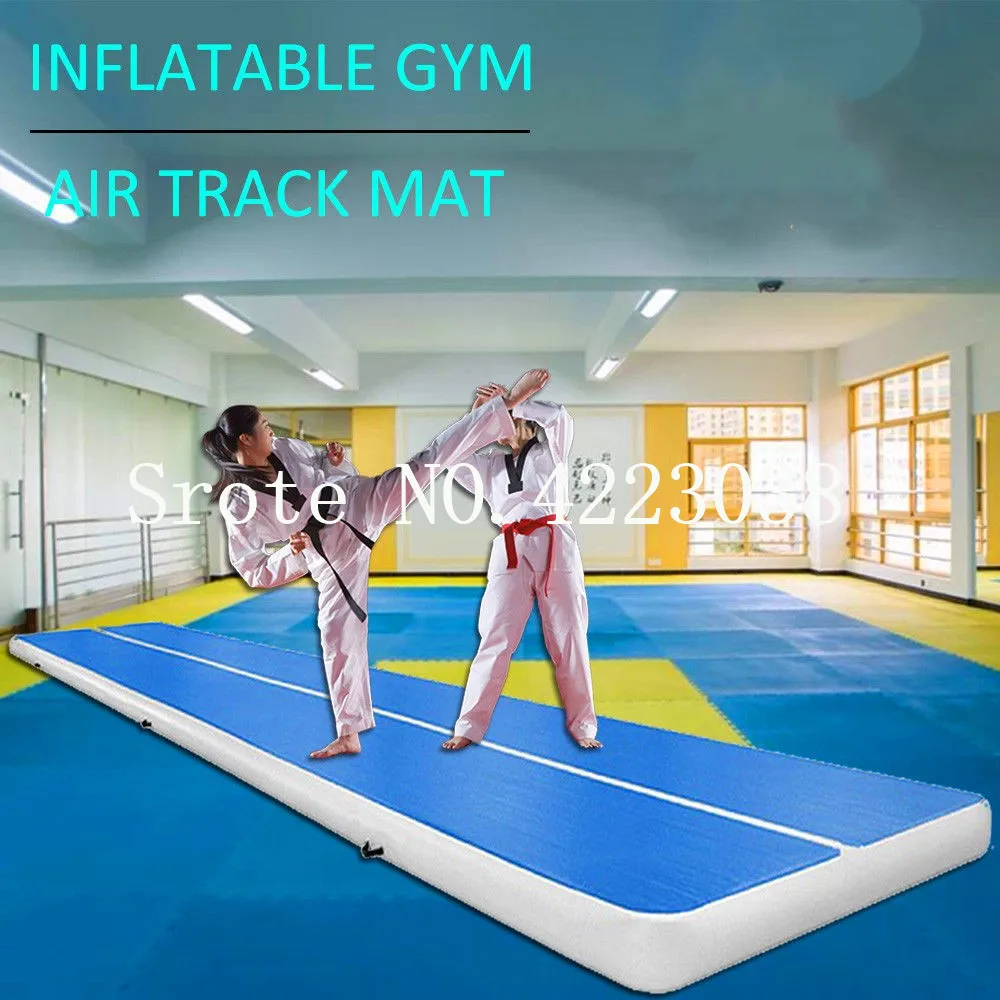 HIBADOU 11x1x0.2m Air Track Floor Tumbling Tappetino da palestra Airtrack Tappetino fitness Pavimentazione Gonfiabile Tappetino da ginnastica Pompa di aria elettrica