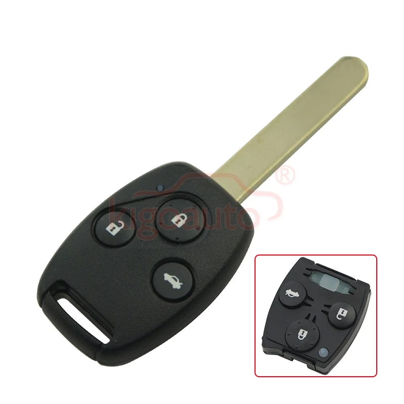 Kigoauto 5pcs 3 Button 434 Mhz HON66 With ID46-PCF7961 Chip For Honda Civic Accord 2007 2008 2009 Remote Key HLIK-1T