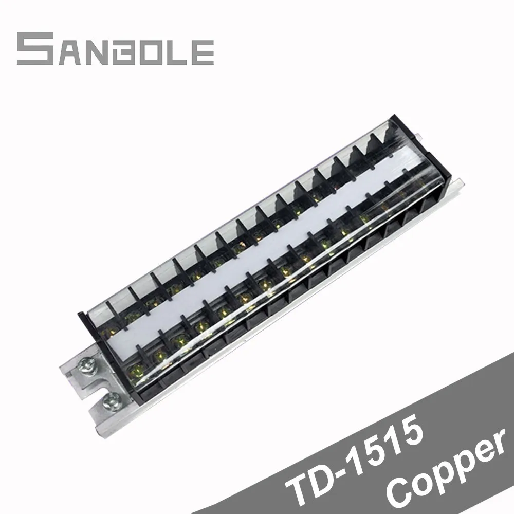 

Terminal Block Copper TD-1515 Combine Type 15A/15P Connection Dual Row with screws DIN rail mounted Wiring Connector