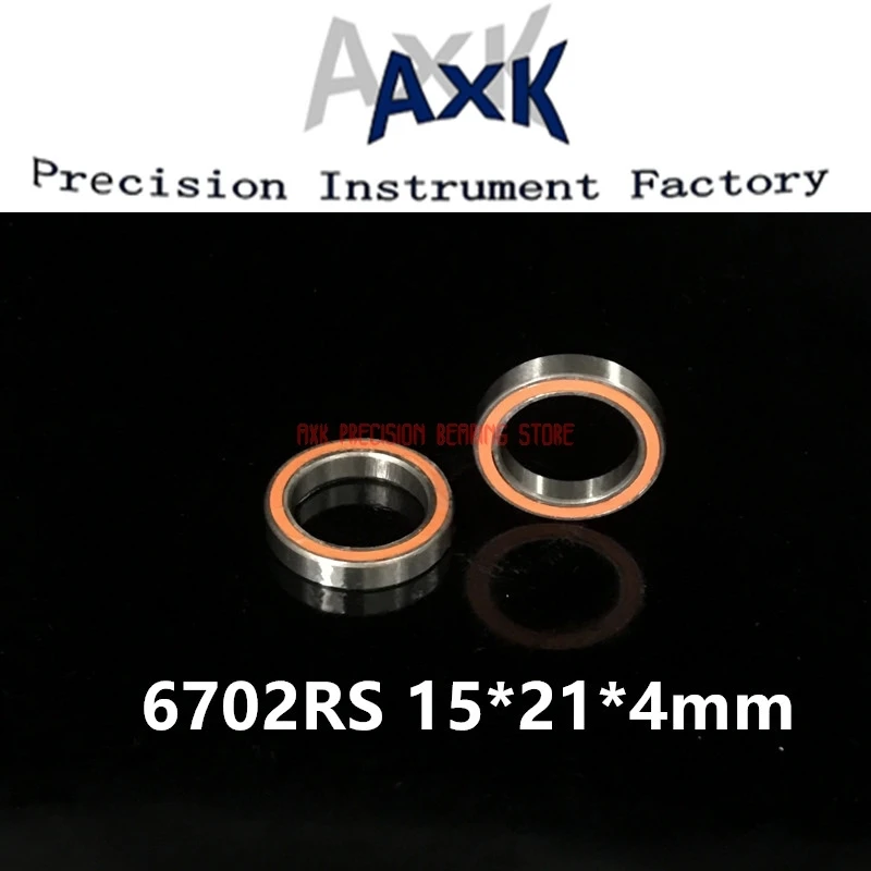 

2023 Sale 6702rs Bearing Abec-3 (10pcs) 15*21*4 Mm Thin Section 6702-2rs Ball Bearings 61702 Rs 6702 2rs With Orange Sealed