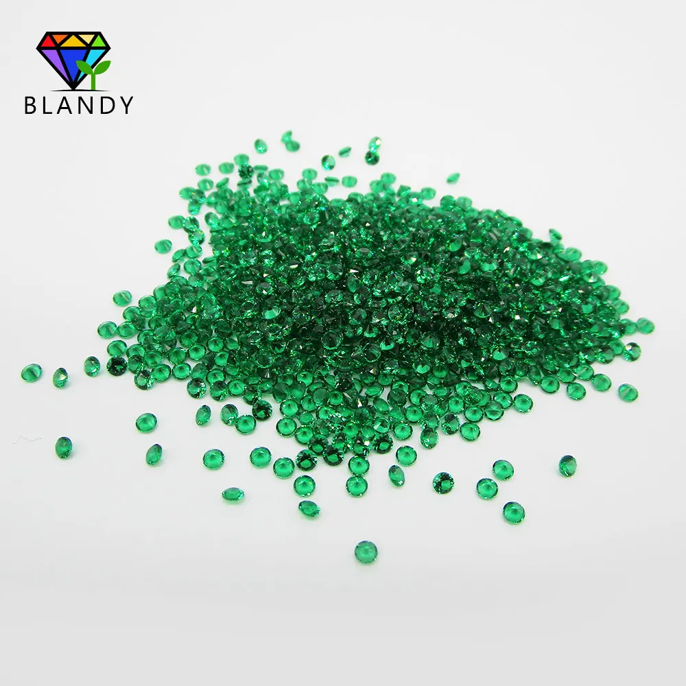 Nano Green Stone 5A Jakość 1,0 ~ 3,0 mm Okrągłe cięcie maszynowe # 113 Niebieski kamień woskowy Syntetyczny czerwony korund do biżuterii DIY