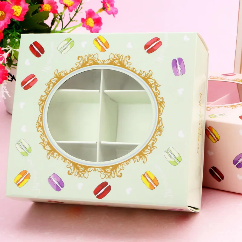 

40PCS Macaron Box Wedding Favor Candy Cake Box Window Chocolates Cookies Packing Gift Box Paperboard Birthday Party Decoration