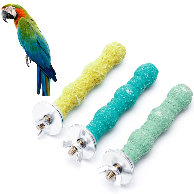 Random Colorful Pet Bird Parrot Chew Toys Paw Grinding Cage Stand Parakeet