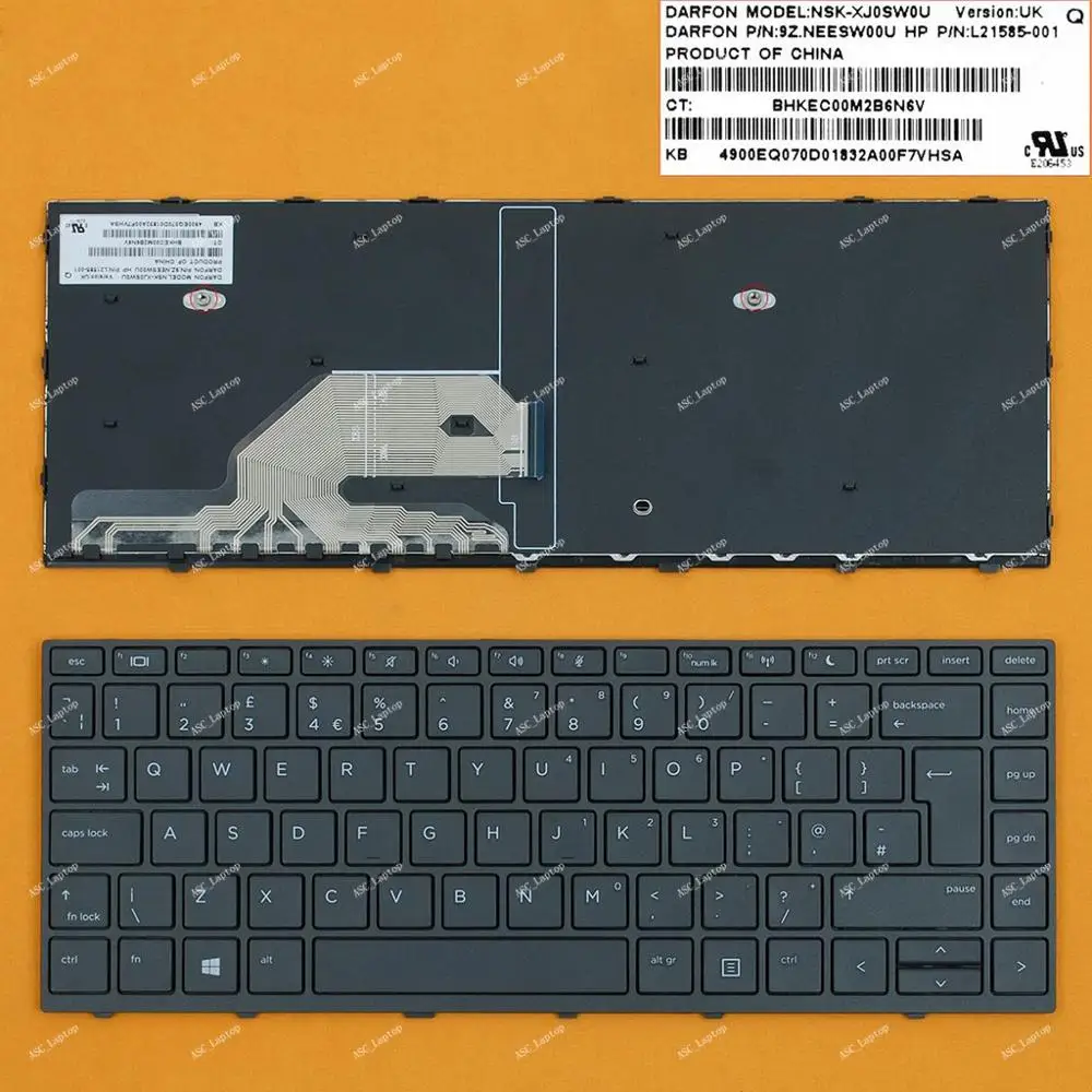 

Новая английская клавиатура QWERTY для ноутбука HP Probook 430 G5 440 G5 445 G5, черная рамка, без подсветки