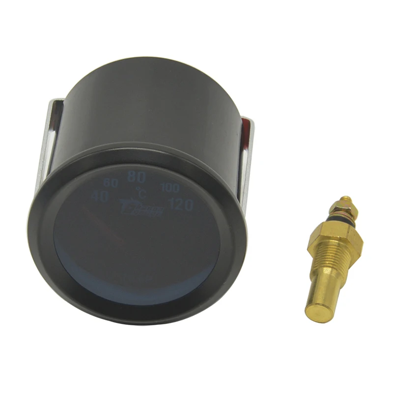 Dragon 52mm Black Shell Auto Pointer Water Temp Gauge 40-120 Celsius Temperature Meter For Car White Light