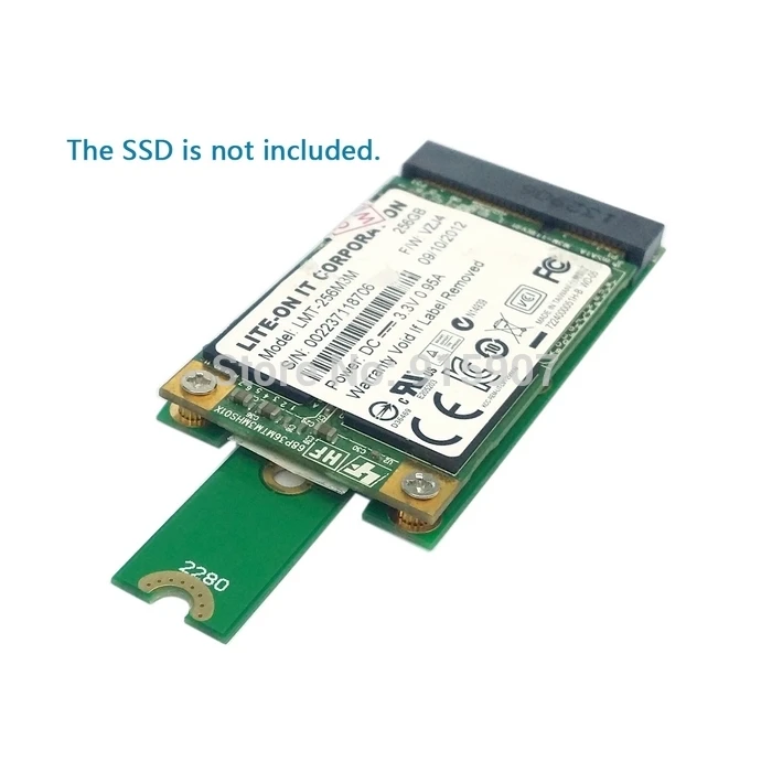 Cablecc Mini NGFF M.2 B Key SATA-Based SSD to PCI-e mSATA Adapter Card 2230 2242 2260/80MM