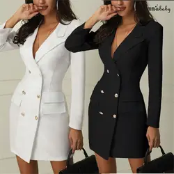 Vestido elegante informal de oficina para mujer, blazer blanco y negro, traje holgado, primavera y verano, 2023