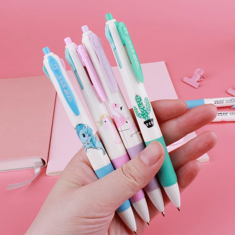 Flamingo Unicorn 4 Color Ballpoint Pen Doodle Pen Students Ballpoint Pen Manufacturer Stationery Wholesale