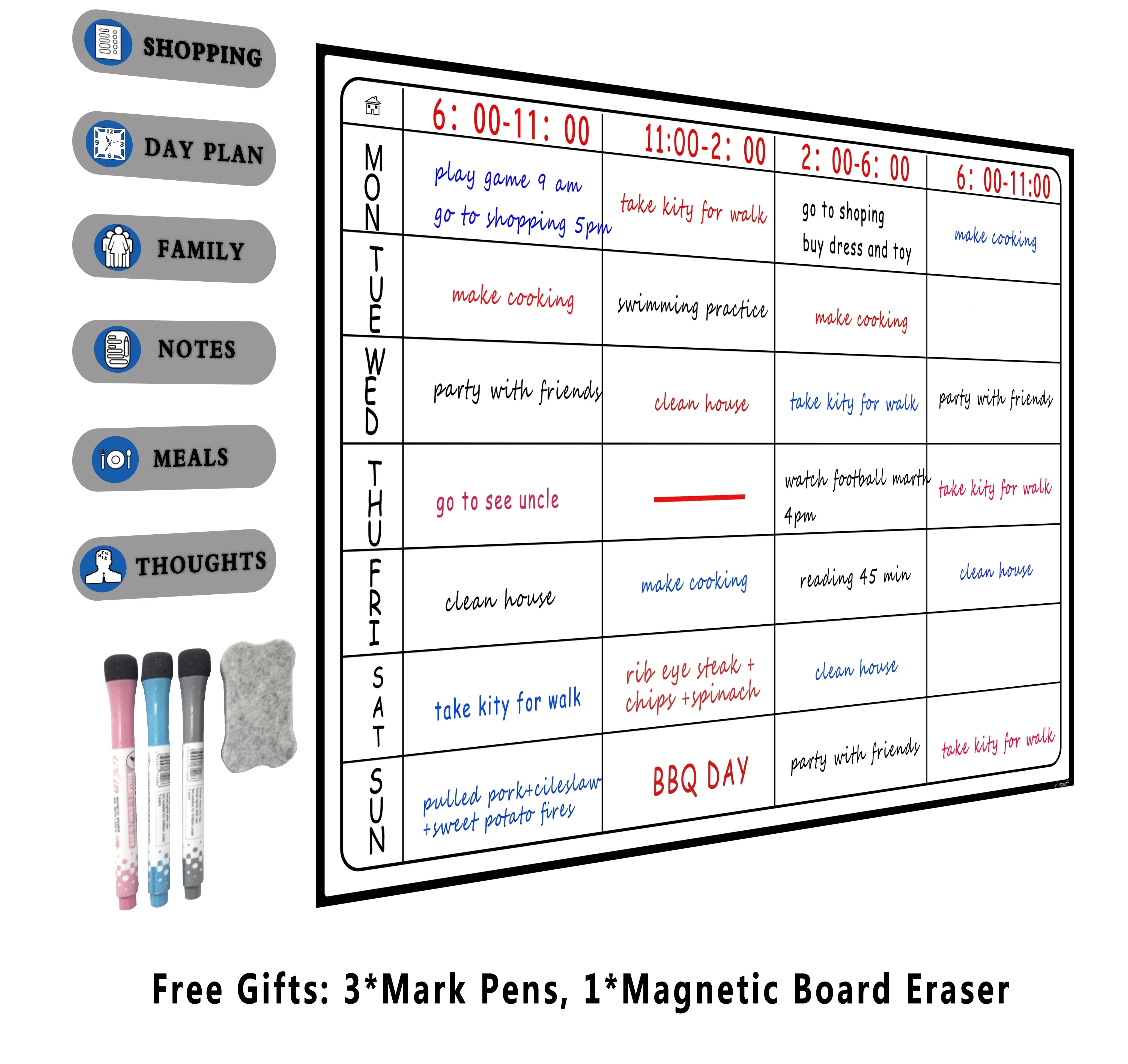 

A3 Dry Erase Weekly Planner Board Multiple Magnetic Whiteboard Daily Weekly Dry Erase Magnetic Fridge Stickers Magnetic Board