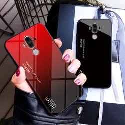 For Huawei Mate 9 10 20 X Pro Case Gradient Aurora Tempered Glass Back Cover for Huawei Mate 20 X Mate10 Mate20 Lite Mate10Lite