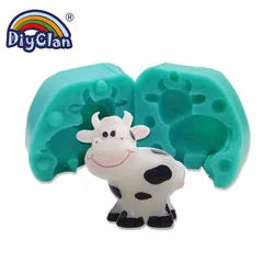 Cow Shape Silicone Mold For Candle Making Fondant Cake Epoxy Mold Cartoon Animal Clay Cement Chocolate GumPaste Decoration Tools