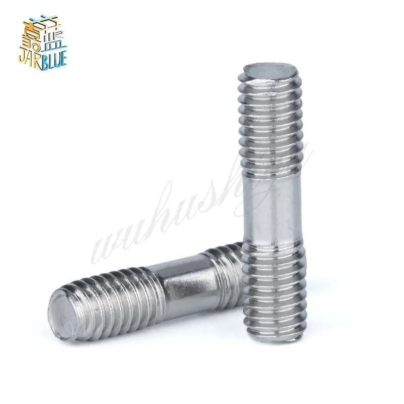 10PCS M4 Stainless Steel Double End Threaded Screw Headless Double Thread Studs Bolt M4*20/25/30/35-100mm