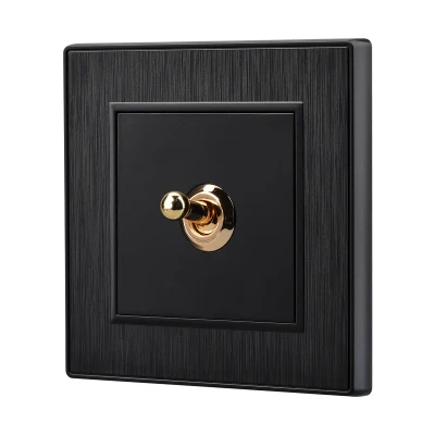 Antique Black Wall Switch 86 type Retro Toggle Switch 1 GANG 2 GANG 3 GANG 4 GANG 2 way 10A 110V-250V Wood Panel Brass Lever